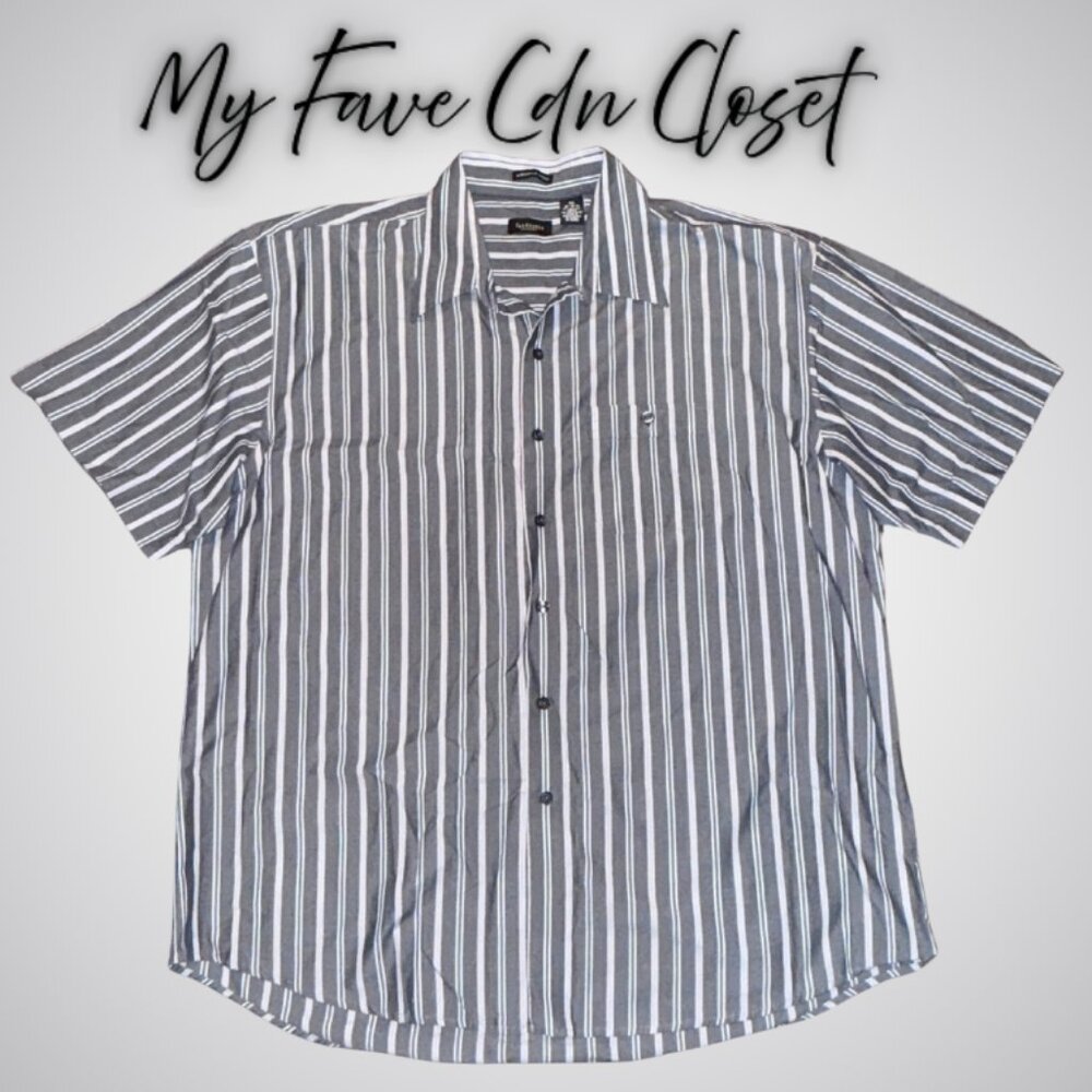 Mens VAN HEUSEN Striped Button Up Shirt XXL (18-18.5 neck)